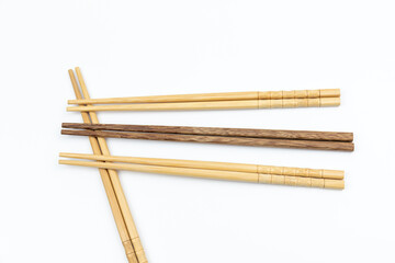 Chopsticks on white background