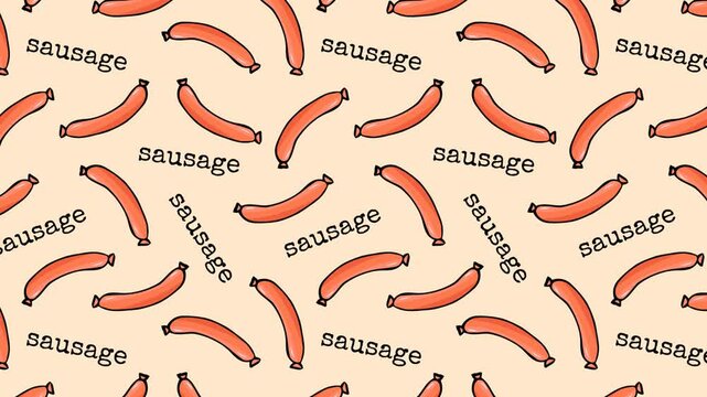 Animation of the pattern with food. Food pattern. Animation for the background. Doodle style of fast food. animation. Fast food videos. meal. Sandwich. burger. pizza. burger. fried chicken.