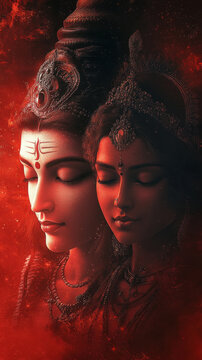 lord Shiva and Parvati faces