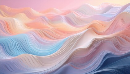 Obraz premium A gentle wave pattern made of soft pastel colors, creating a fluid and calming effect – an elegant and serene design perfect for relaxation and tranquility. 