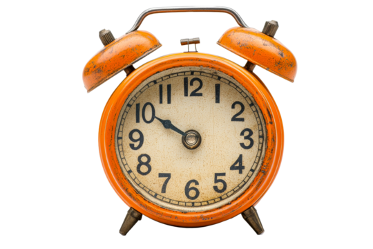Vintage orange alarm clock with a classic design