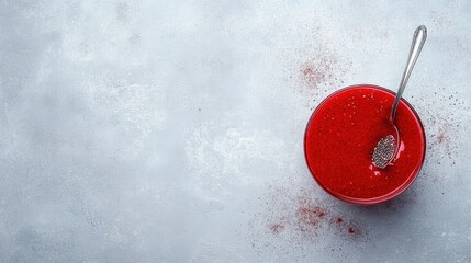 Delicious Red Smoothie Bowl with Chia Seeds