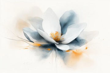 Obraz premium A stylized drawing of a flower bud beginning to bloom, symbolizing growth and personal decisions, rendered with a clean and elegant aesthetic