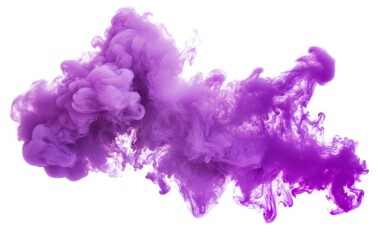Naklejka premium Swirling Purple Ink Cloud on White Background for Creative Designs