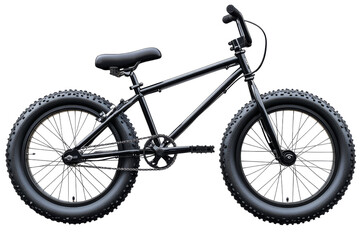 Bicycle with thick tires on a transparent background