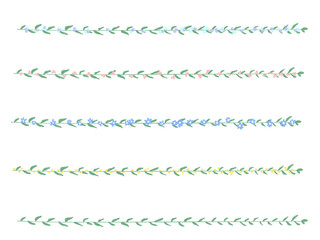 手描き　ライン　かわいい　植物