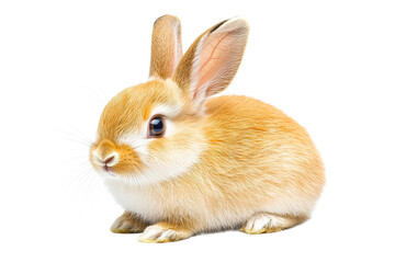 Obraz premium Cute rabbit with soft fur sitting on a white background