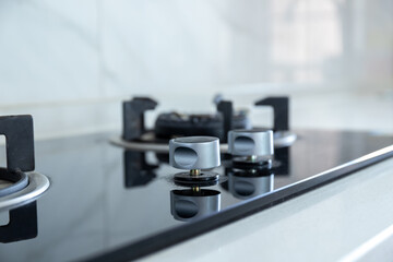 Gas stove on kitchen stove