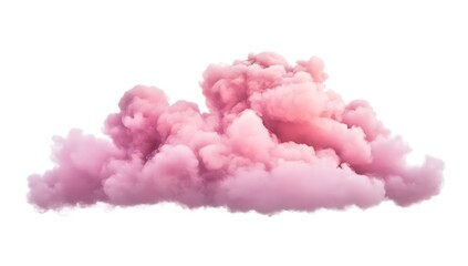 Pink Smoke Cloud Isolated on White Background Dreamy, Fluffy, Abstract Design Element