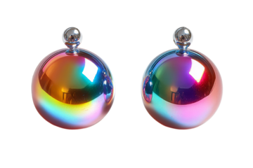 Colorful decorative spheres with reflective surfaces