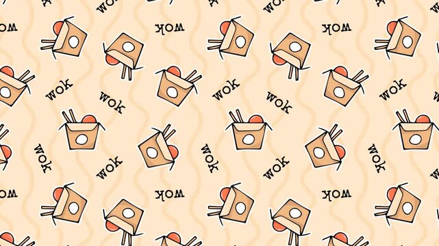 Animation of the pattern with food. Food pattern. Animation for the background. Doodle style of fast food. animation. Fast food videos. meal. Sandwich. burger. pizza. burger. fried chicken.