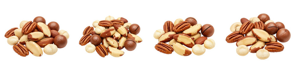 Fototapeta premium Scattered Mixed Nuts, Cut Out Set