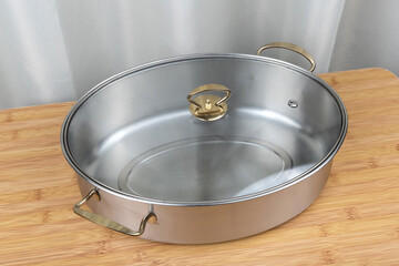304 stainless steel steamed fish pot on the table