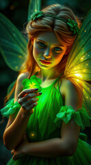 Fairy with Irish green stylings and themes. St. Patrick's Day.