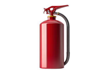 A Resilient Red Fire Extinguisher Stands Ready, A Symbol Of Preparedness And Safety Against Unexpected Flames, Isolated On A Clean Isolated on Transparent Background