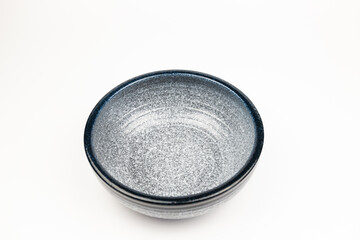 Ceramic soup bowl tableware on white background