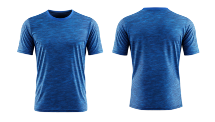 A Vibrant Blue T Shirt Elegantly Displayed on a Rustic Wooden Hanger Against a Soft Neutral Background Evoking a Casual and Relaxed Atmosphere