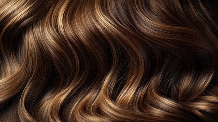 Naklejka premium Beautiful Wavy Hair Texture in Rich Brown and Golden Tones