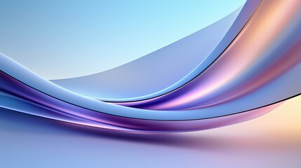 Abstract image of flowing iridescent shapes with curved lines