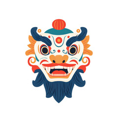 Obraz premium Colorful traditional mask design, white isolate background.