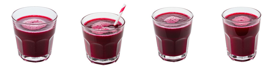 Small Glass of Fresh Beetroot Juice, Cut Out Set