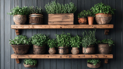 Fototapeta premium diy wall herb garden wallpaper,