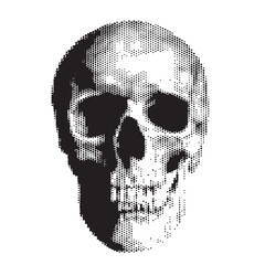 skull on black halftone