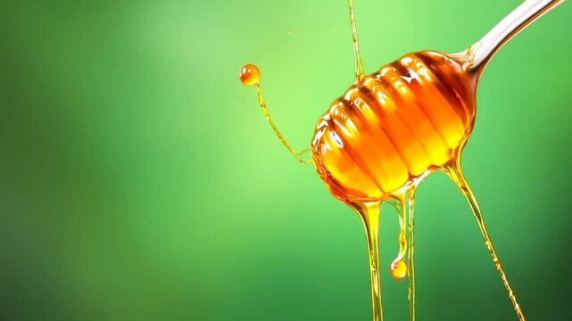Honey splash on green screen
