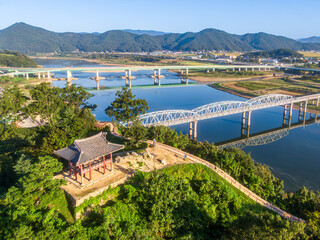 금강에서 바라본 충남 공주시 공산성