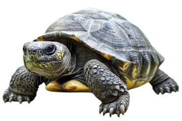 Detailed turtle on a transparent background