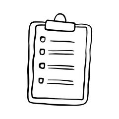 Clipboard hand draw icon on white background