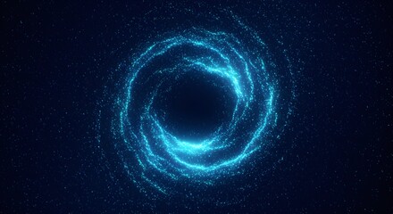 Abstract Blue Particle Swirl