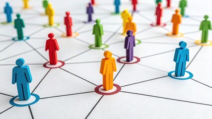 Colorful Social Network Representation with Interconnected Wooden Figures