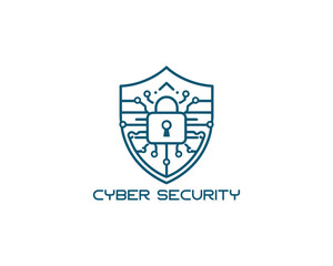 Modern cyber security logo Template. Cyber security, lock, and key logo icon symbol vector illustration.