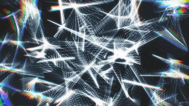 Witness mesmerizing light patterns dance across the dark canvas of night, crafting a unique visual spectacle that captivates and inspires creativity. Video 4k, motion design