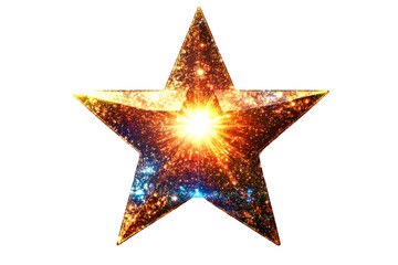 Obraz premium Bright celestial star shining with cosmic colors