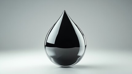 Fototapeta premium A Single Drop of Crude Oil: Reflecting the Global Energy Market's Dynamics