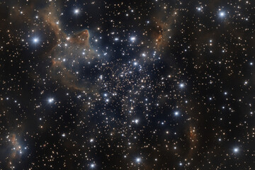 Fototapeta premium Stunning view of a star cluster illuminated in the night sky