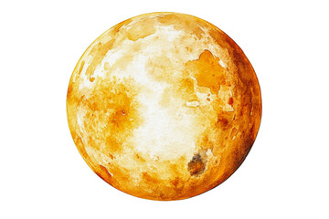 Orange moon illustration on transparent background