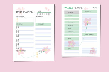 Daily weekly planner template design