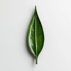Obraz premium Glossy Emerald Leaf Still