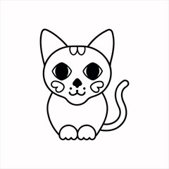 Cute cartoon illustration of a cat and mouse having fun
