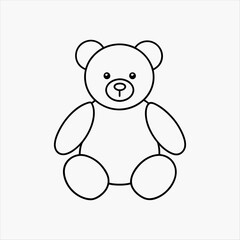 Cute brown teddy bear sitting with a heart-shaped gift