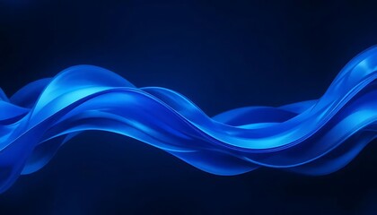 Abstract Blue Wavy Lines on Dark Background

