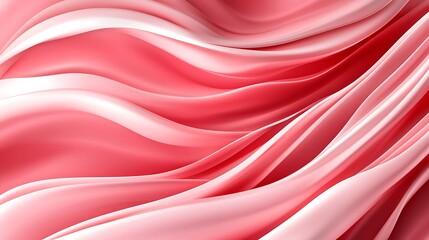 Obraz premium Flowing Pink and White Fabric: A 3D Rendered Textile Design AI Generated