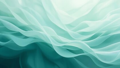Smooth flowing green silk waves background