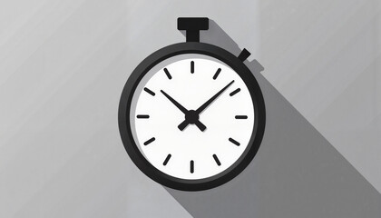 Simplistic world clock icon illustration on gradient background, design clarity