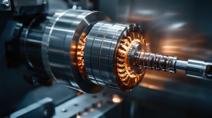 Fototapeta premium Dynamic industrial machinery operating in factory
