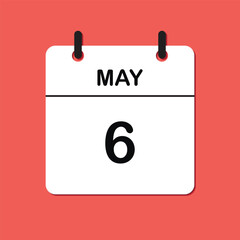 May 6. Daily Calendar icon for design. Simple design for business brochure, flyer, print media, advertisement. Easily editable.