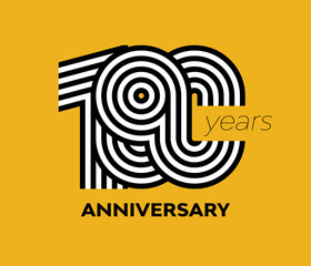 190 years retro anniversary vector template illustration template design template